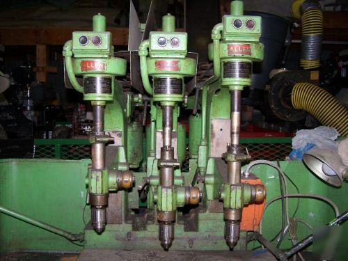 Chas g allen co., 3 phase, 3 head drill press & stand