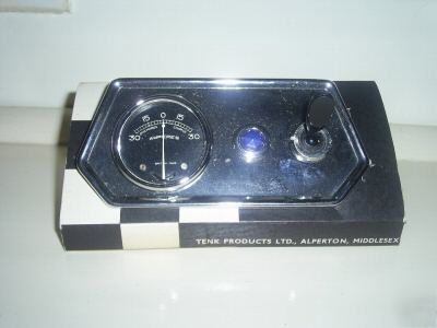 New vintage car ammeter in chrome /amperes old stock