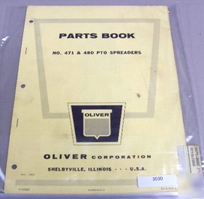 Oliver 471 480 pto spreader parts manual