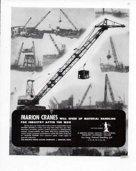 1944 marion crane ad-speed up material handling 1007X
