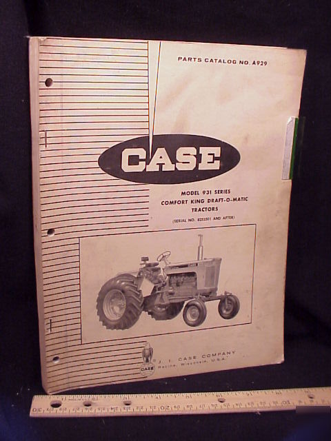 1965 case 931 comfort king draft-o-matic tractor manual