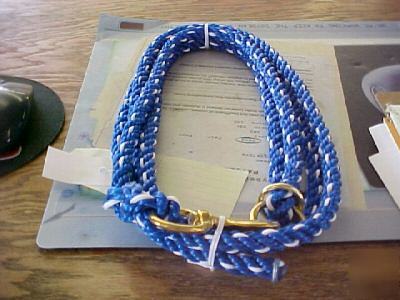 New cattle cow poly adjustable neck rope lead blue usa