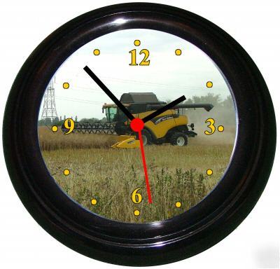 New holland combine harvester picture in a wall clock 