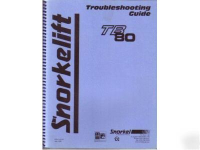 Snorkel TB80 troubleshooting manual 1998 manlift