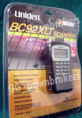 Uniden BC92XLT scanner-nascar-