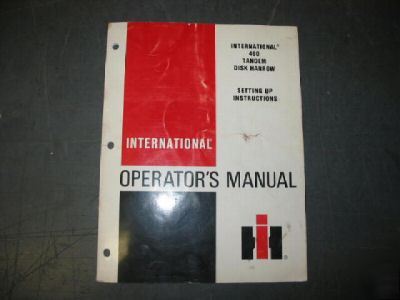  international harvester 490 tandem disk harrow manual