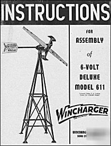 1940S assembly instructions for wincharger model 611 6V