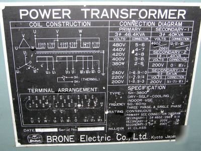 40 kva 480 to 200 3 phase single phase transformer