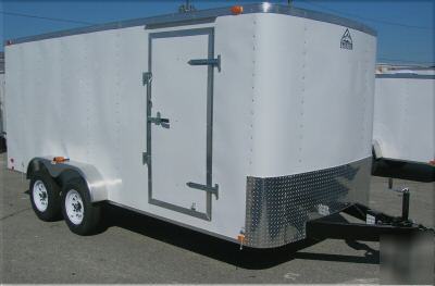 7X16 7 x 16 tandem axle enclosed cargo utility trailer