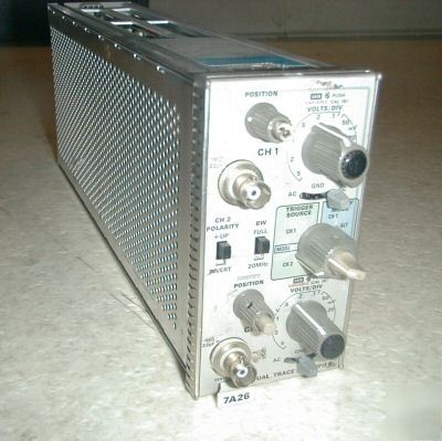 Tektronix oscilloscope 7A26 dual trace amplifier plugin