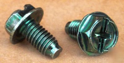 (100) green grounding ground screws