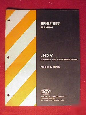1976 joy D450S portable compressor operators manual