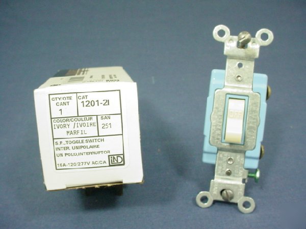Leviton ivory industrial toggle switch 1201-2I