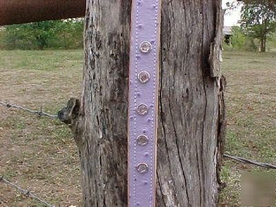 Purple leather goat collar 22