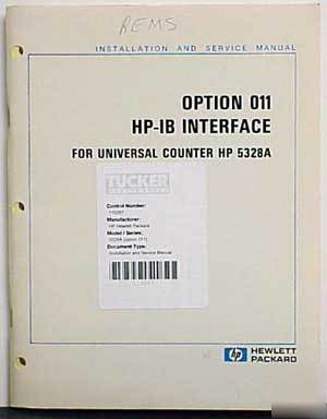 Agilent hp 5328A ctr. option 011 hp-ib interface manual