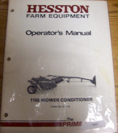 Hesston 1150 mower conditioner operators manual