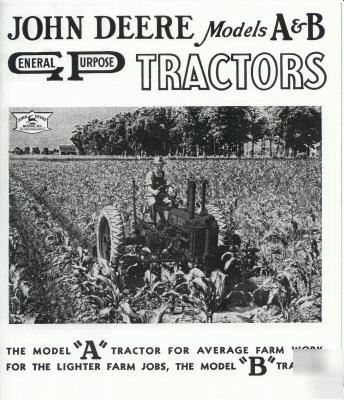 John deere 'a' & 'b' tractors on steel / rubber book