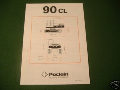 Poclain hydraulic excavator 90CL brochure - digger