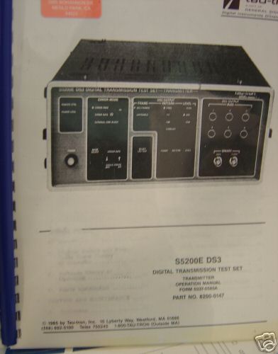 S5200E DS3 digital transmission test set w/manual