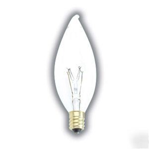 15W watt flame tip chandelier bulb candelabra base cfc