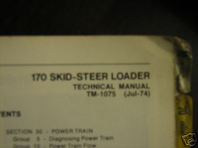 John deere 170 skid-steer loader tech manual tm-1075