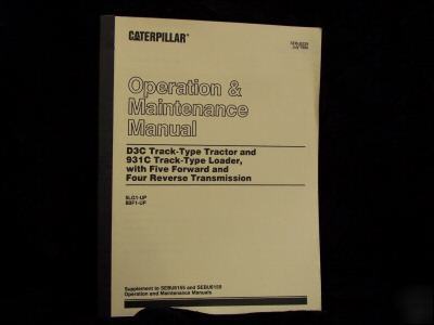 Original caterpillar D3C, 931C opt & main manual