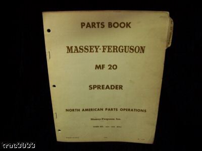 Original massey ferguson MF20 spreader parts manual