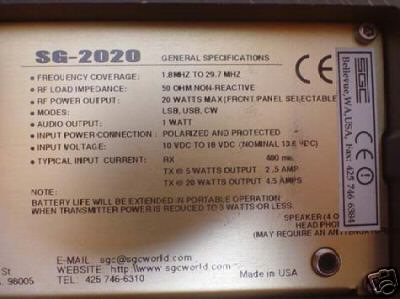 Sgc sg-2020DSP discountinued 9/2006