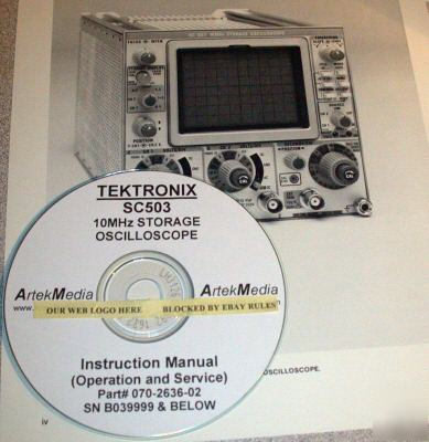Tek SC503 instruction manual (serial # B039999 & below)
