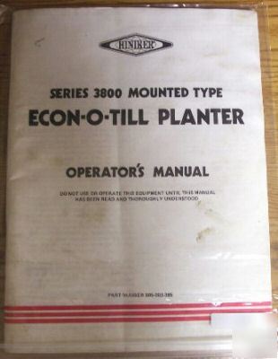 Hiniker 3800 econ-o-till planter operators manual