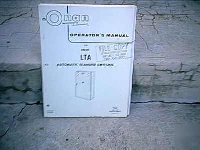 Onan/cummins operator manual for series lta loadcontrol
