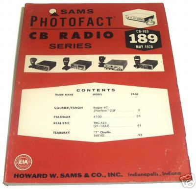 Sams photofact cb-190 may 1978 cb radio series