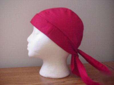 Solid red skull cap /do rag 