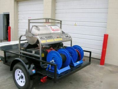 Trailer mounted hot water pressure washer, washers