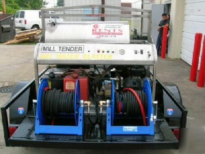 Trailer mounted hot water pressure washer, washers