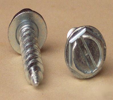 (100) hex washer head sheet metal screws, 6 x 1/2