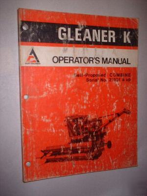 1975 allis-chalmers manual gleaner k self-prop combine