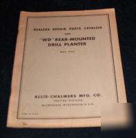 Allis chalmers wd rear mounted drill planter