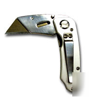 Folding super razor knife - silver - replaceable blade