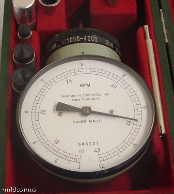 Herman sticht 303 portable hand tachometer rpm gage wow
