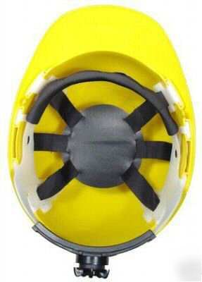 New - hard hat - ratchet suspension system - yellow