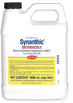 Synanthic drench cattle wormer dewormer 1 liter otc