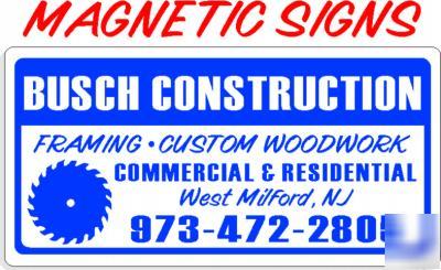 Construction carpenter wood w saw blade magnetic signs 