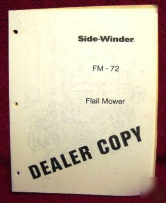 Fmc sidewinder frail mower fm-72 parts manual