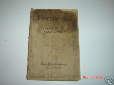 Fordson tractor manual form 3087-1924