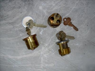 Lot 3 keyed corbin vintage door locks