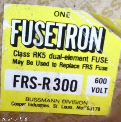 New buss fusetron frs-r-300 fuse warranty FRSR300
