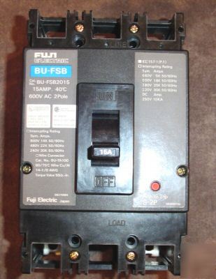 New fuji circuit breaker 600V ac 2POLE 15AMP( in box)