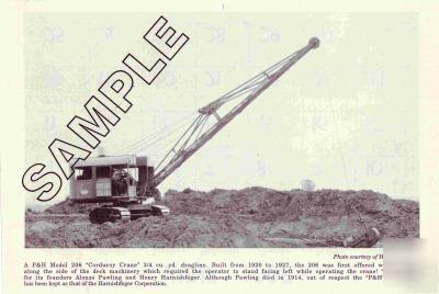 P&h model 206 corduroy crane dragline 1920S print