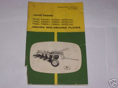 Vintage john deere 640 tractor plow farm manual